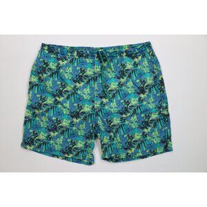 Vtg 90s Streetwear Mens Large Faded Abstract Paint Splatter Lined Shorts Trunks
